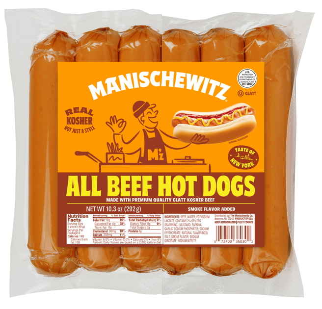 Manischewitz Introduces New York Style All-Beef Kosher Hot Dogs Manischewitz Introduces New York Style All-Beef Kosher Hot Dogs