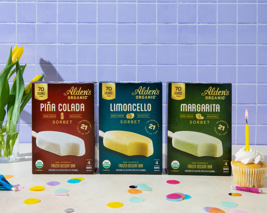 Alden’s Organic Celebrates 21 Years with the New Zero Proof Mocktail Sorbet Bars Alden’s Organic Celebrates 21 Years with the New Zero Proof Mocktail Sorbet Bars