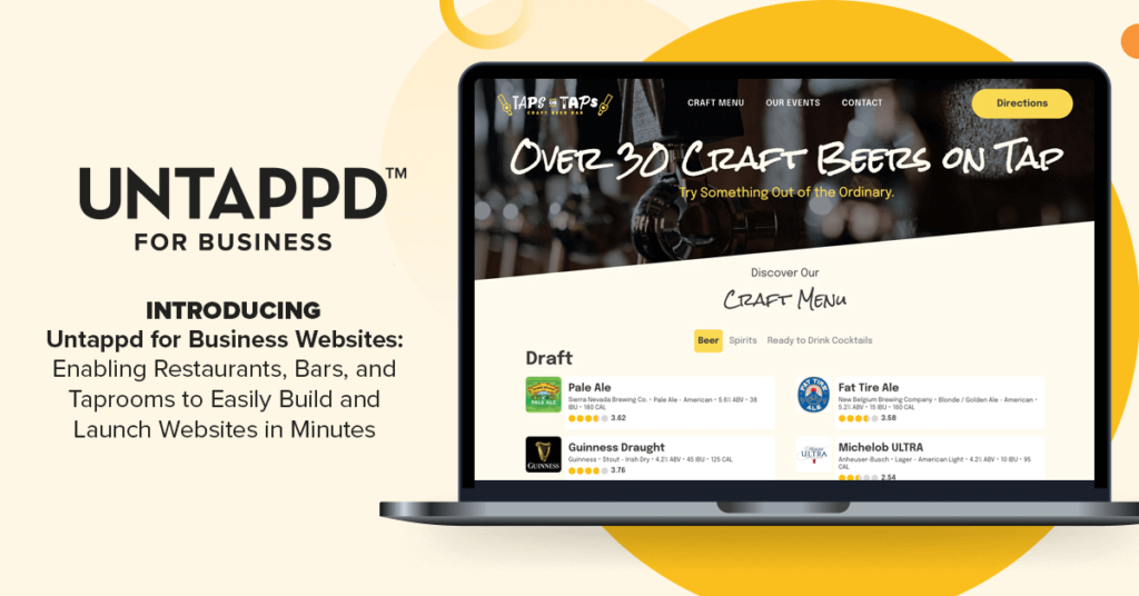 Introducing Untappd for Business Websites: Enabling Restaurants, Bars And Taprooms To Easily Build And Launch Websites