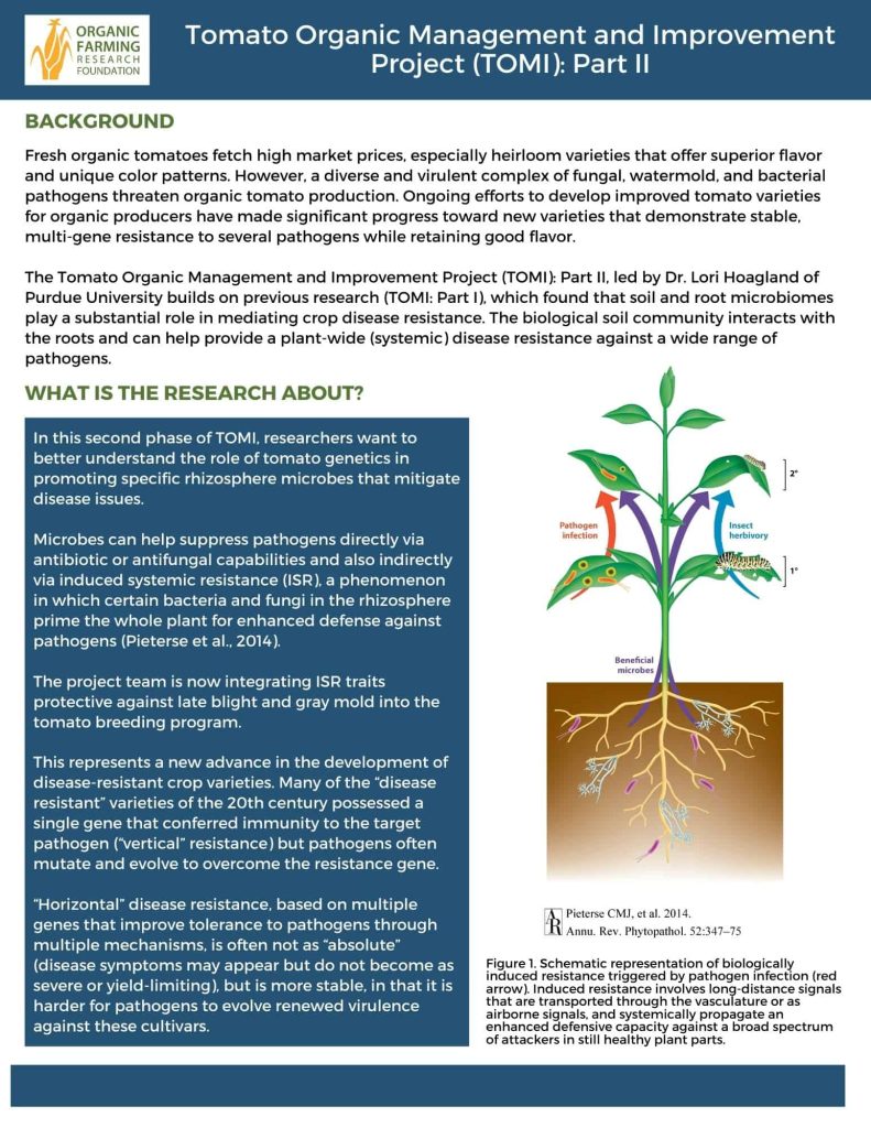 TOMI: Organic Management and Improvement of Tomatoes TOMI: Organic Management and Improvement of Tomatoes