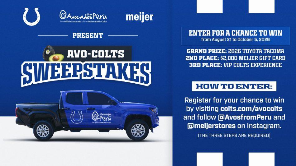 Avocados From Peru, Meijer, Colts Team Up On Football Sweepstakes Avocados From Peru, Meijer, Colts Team Up On Football Sweepstakes